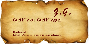 Gyürky Györgyi névjegykártya